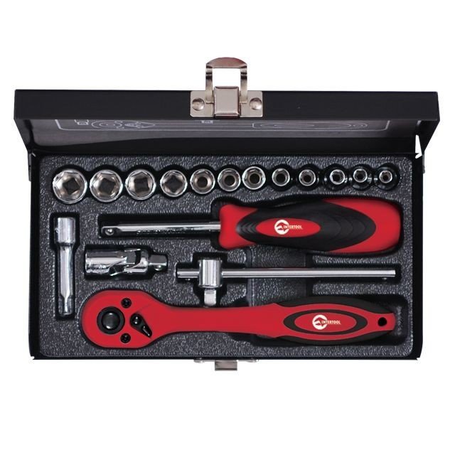 Набор инструмента Intertool 1/4" 17шт 4-13мм CrV (ET-6017)