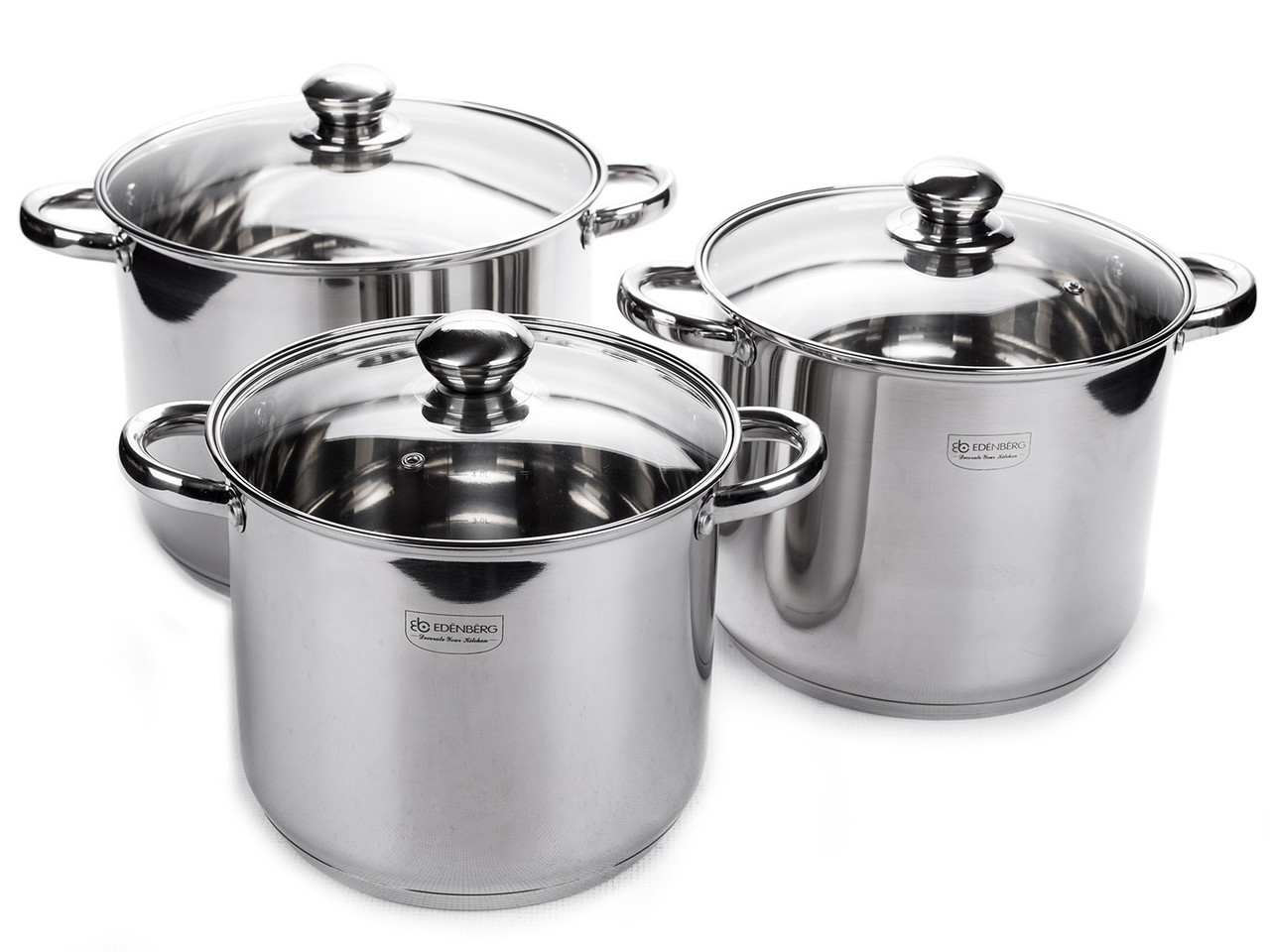 Набор кастрюль из нержавеющей стали Edenberg 6 предметов (EB-530)