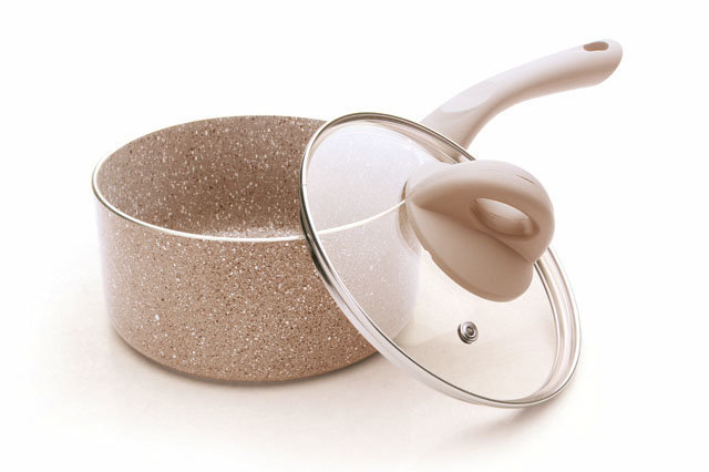 Ковш Fissman LATTE со стеклянной кришкою16Х8 см алюминий (AL-4957.16)