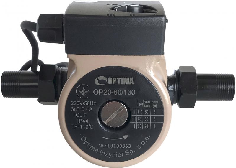 Насос циркуляционный Optima OP20-60 130 мм + гайки + кабель с вилкой
