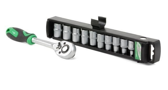 Набор головок Intertool 10шт 1/2" 8,10,12,13,14,15,16,17,18,19мм трещеткой (ET-6013)