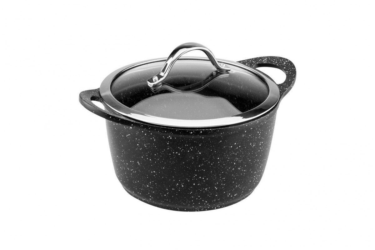 Кастрюля Vinzer с крышкой 20 cм / 3.1 л Premium Granite Induction line (89451)