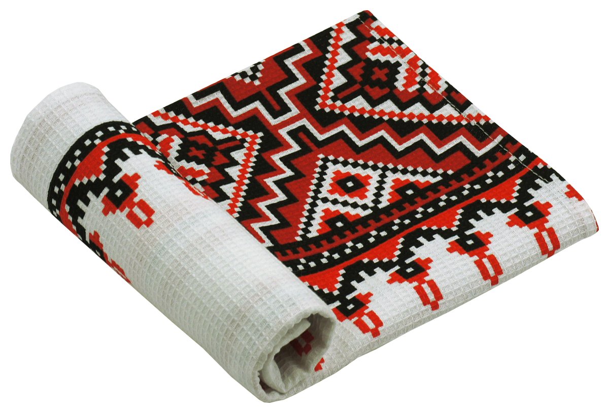 Полотенце вафельное Руно 35x70 см (217.15_Орнамент червоний)