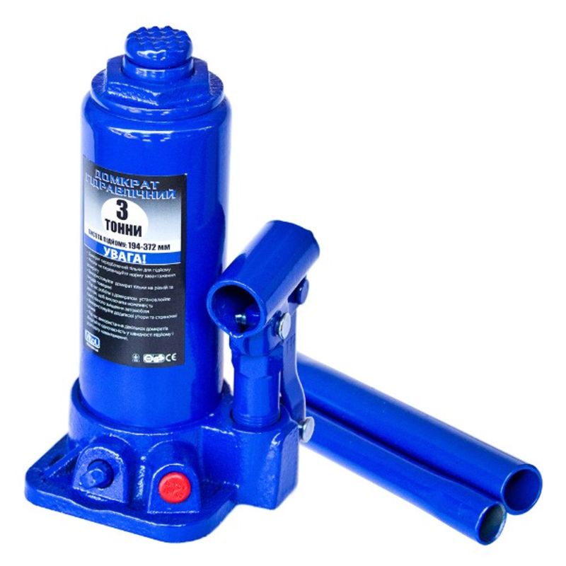 Домкрат гидравлический телескоп Vitol 3 т 194-мм 3.8 кг (T90304/ДБ-03006) 