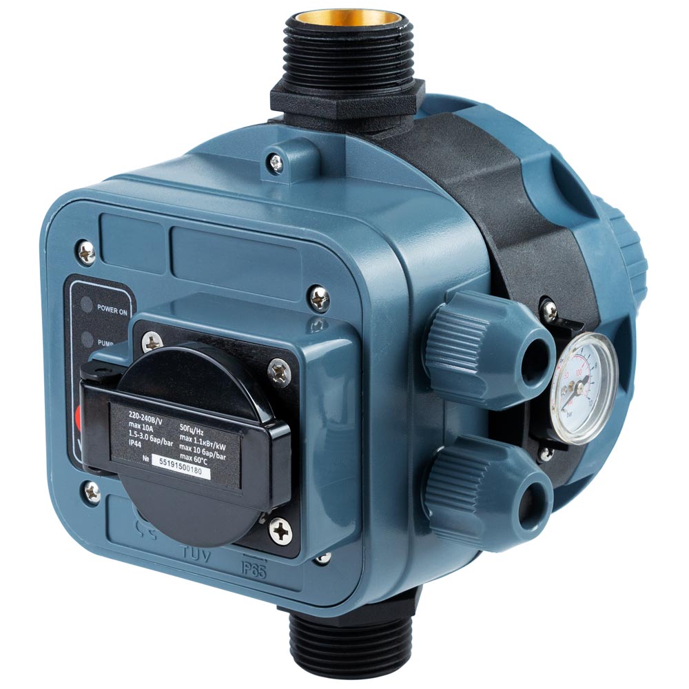 Контроллер давления электронный Katran 1.1кВт Ø1 + розетка (779756)