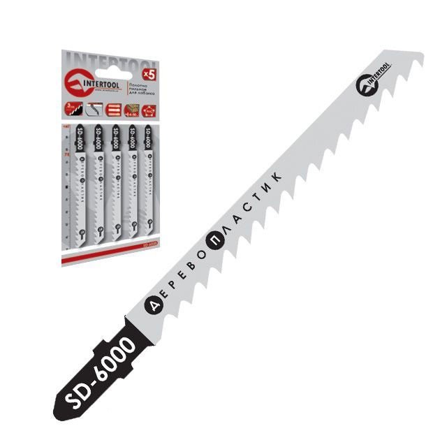 Полотно пильное Intertool для лобзика, 75мм, зубья 3.0мм, по дереву (SD-6000)