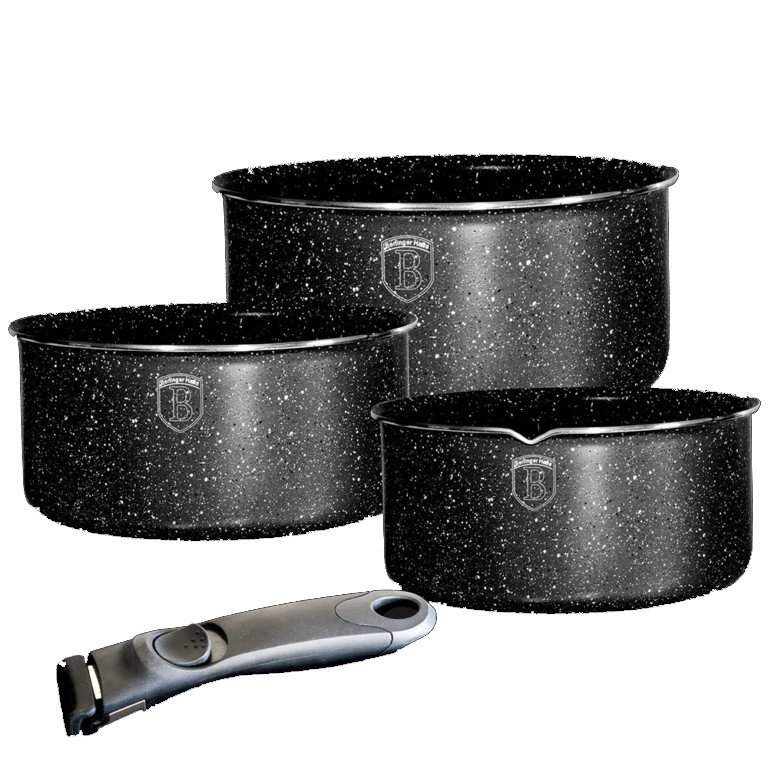 Набор ковшей Berlinger Haus Click it black 4 предмета съемная ручка (BH-1482)