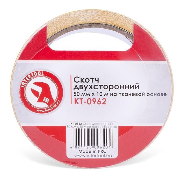 Скотч двухсторонний Intertool 50мм*10 м на тканевой основе (KT-0962)