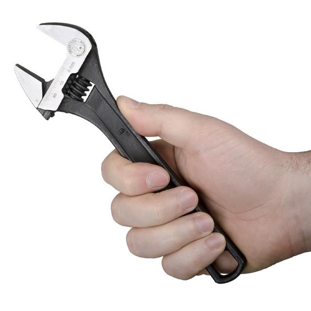 Ключ разводной Intertool 200мм, Cr-V, черный, фосфатированный (XT-0058)