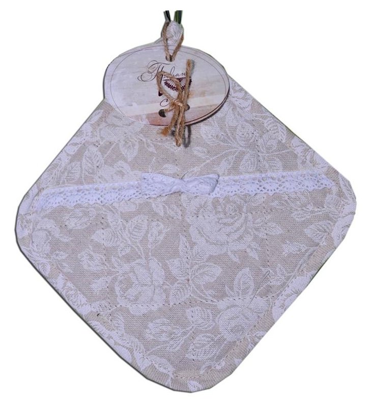 Прихватка Прованс White Rose с кружевом 20х20 см (.003720)
