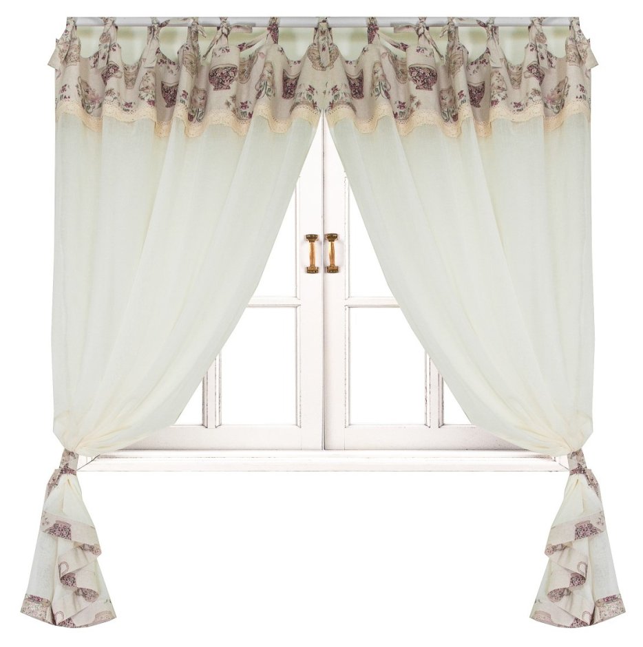 Штора Прованс Cups Батист 250х145 см 2шт с кантом и мережкой (10568)