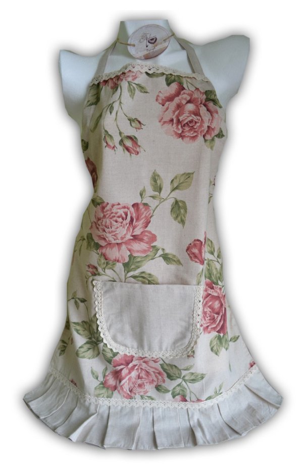 Фартук Прованс Large pink Rose с мережкой (.003809)