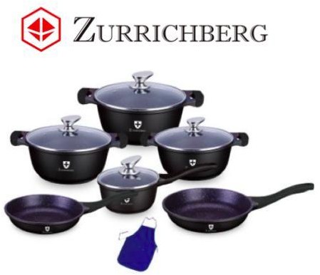 Набор посуды из литого алюминия Zurrichberg 11 предметов (ZBP-7007 Black)
