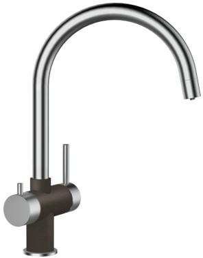 Кухонный смеситель Schock Ares Mocha-63 хром/кофе (56100063)