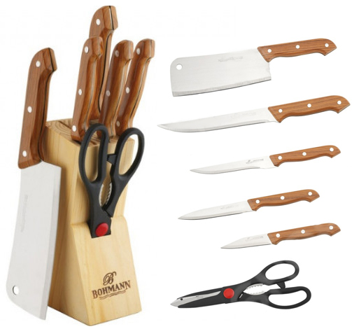 Набор ножей Bohmann на подставке 7 предметов (BH 5127 WD)