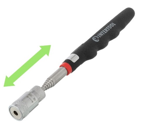 Захват магнитный телескопический с led-подсветкой Intertool 190-810 мм 2.25 кг (ET-1017)