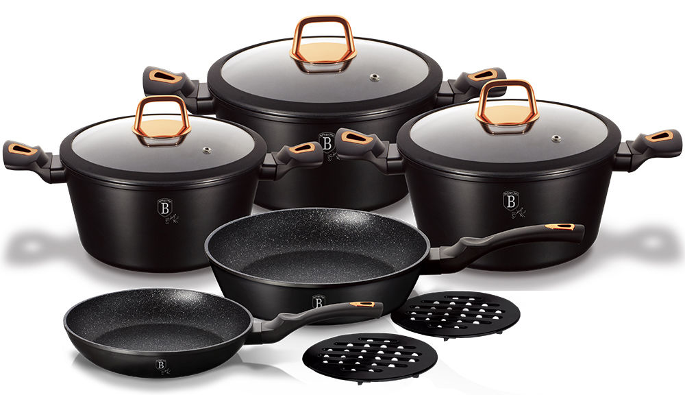 Набор посуды Berlinger Haus Black Rose Collection 10 предметов (BH-1645N)