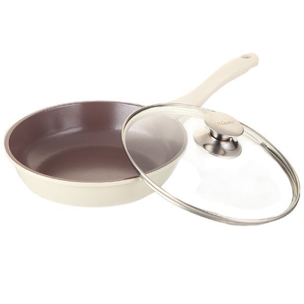 Сковорода Maestro Cast белая с крышкой 24 см (MR-1222-24)