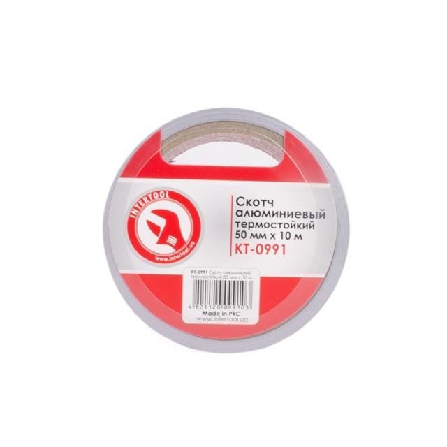 Скотч алюминиевый термостойкий Intertool 50мм*10 м (KT-0991)
