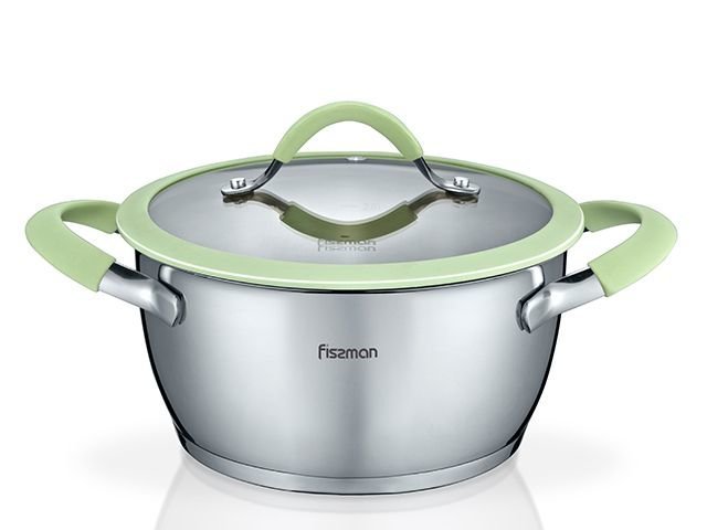 Кастрюля Fissman Viva 20x10 см/2.3 л со стеклянной крышкой (SS-5433.20)