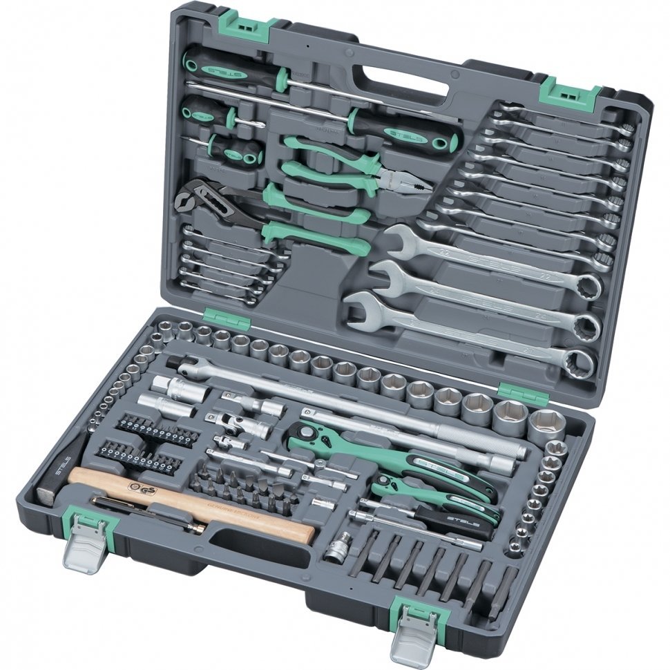 Набор инструментов STELS 1/4" 1/2" Cr-V S2 усиленный кейс 119 предметов (14112)