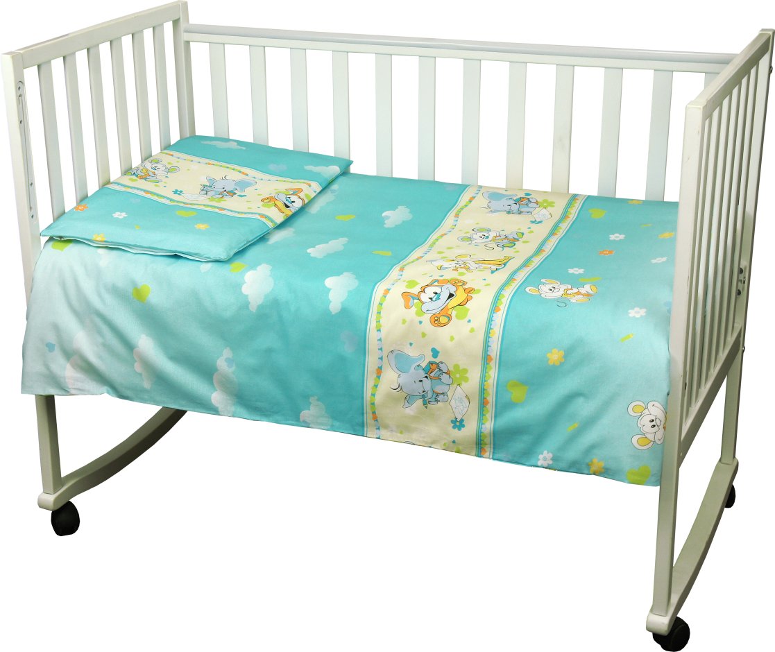 Комплект постельного белья Руно Младенец 60х120 см 3шт Детский Голубой мышка с сыром (932.02_(Блакит