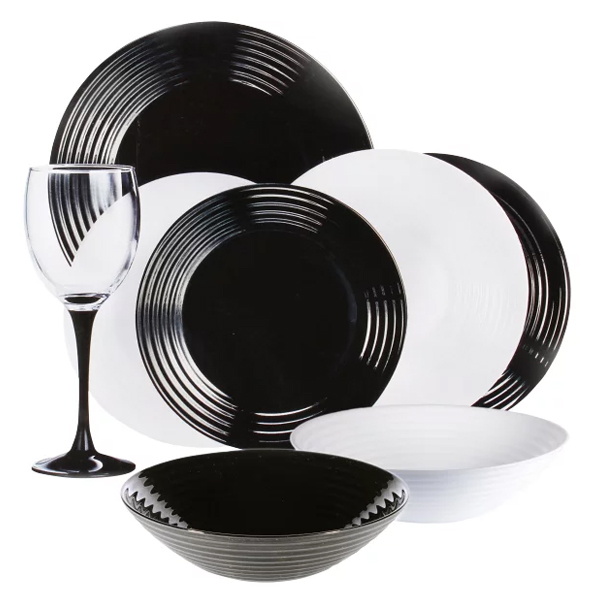 Сервиз столовый Luminarc Harena Black&White 24 предмета (N2243)