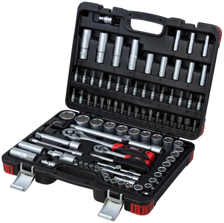 Набор насадок торцевых и биты Ultra 1/4" 1/2" 94 шт CrV Taiwan (6003142)