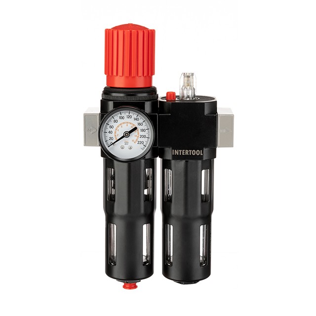 Блок подготовки воздуха Intertool 1/2", 5мкм, 1800л/мин, металл, профессиональный (PT-1434)