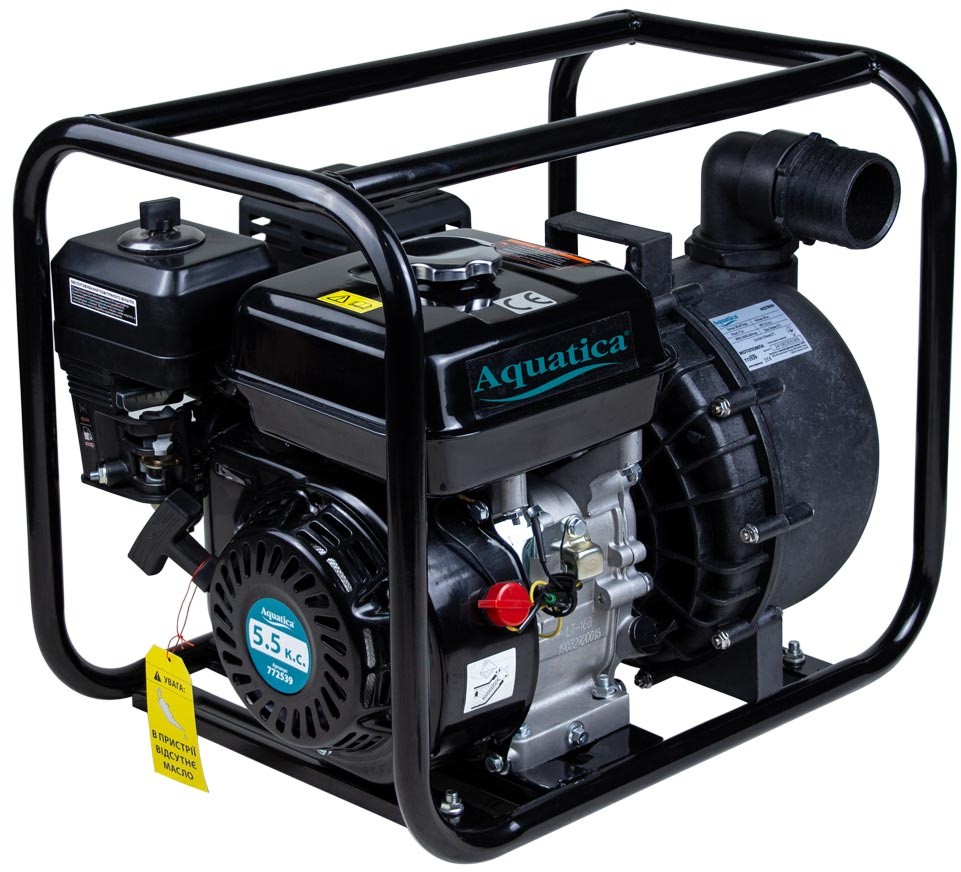 Мотопомпа Aquatica 5.5 л.с. Hmax 30 м Qmax 38 м3/ч для агрессивной среды (772539)