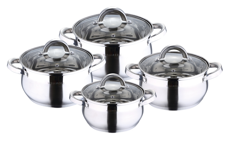 Набор кастрюль Wellberg 8 предметов (WB-1411)