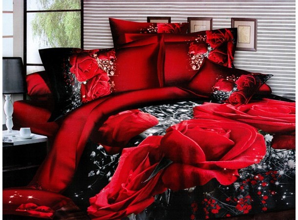 Постельное белье Leleka-Textile Полисатин 175х210 Красное Двуспальное