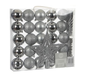 Елочные шарики House of Seasons набор из 33 шт оттенки серого (1028464)