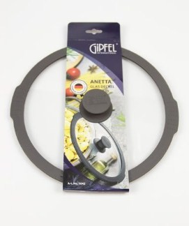 Крышка стеклянная Gipfel ANETTA 28 см с силиконовым ободом и ручкой (1043)