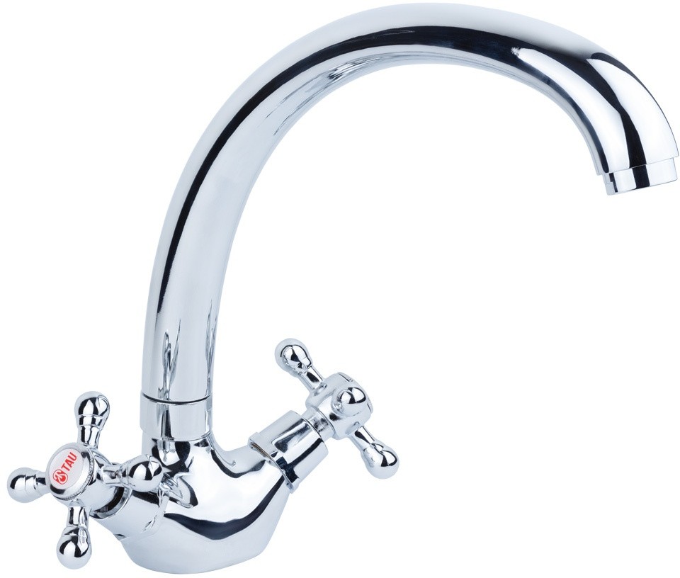 Смеситель для кухни Tau VD 1/2" гусак ухо на гайке (VD-4B461C)