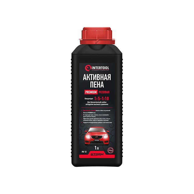 Пена активная PREMIUM 1л, розовая, концентрат 1:5-1:10 для мойки Intertool STORM (FS-9091)