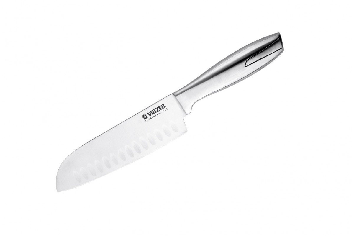 Кухонный нож Vinzer Сантоку 178 мм Silver (89315)