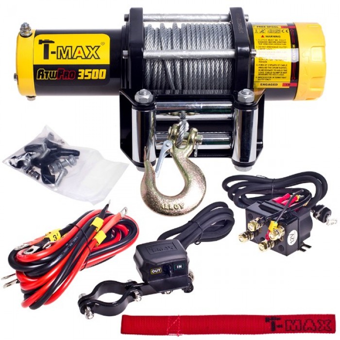 Лебедка T-Max ATWPRO-3500 12V/1.587 т 5.5 мм х 15 м (7207110)