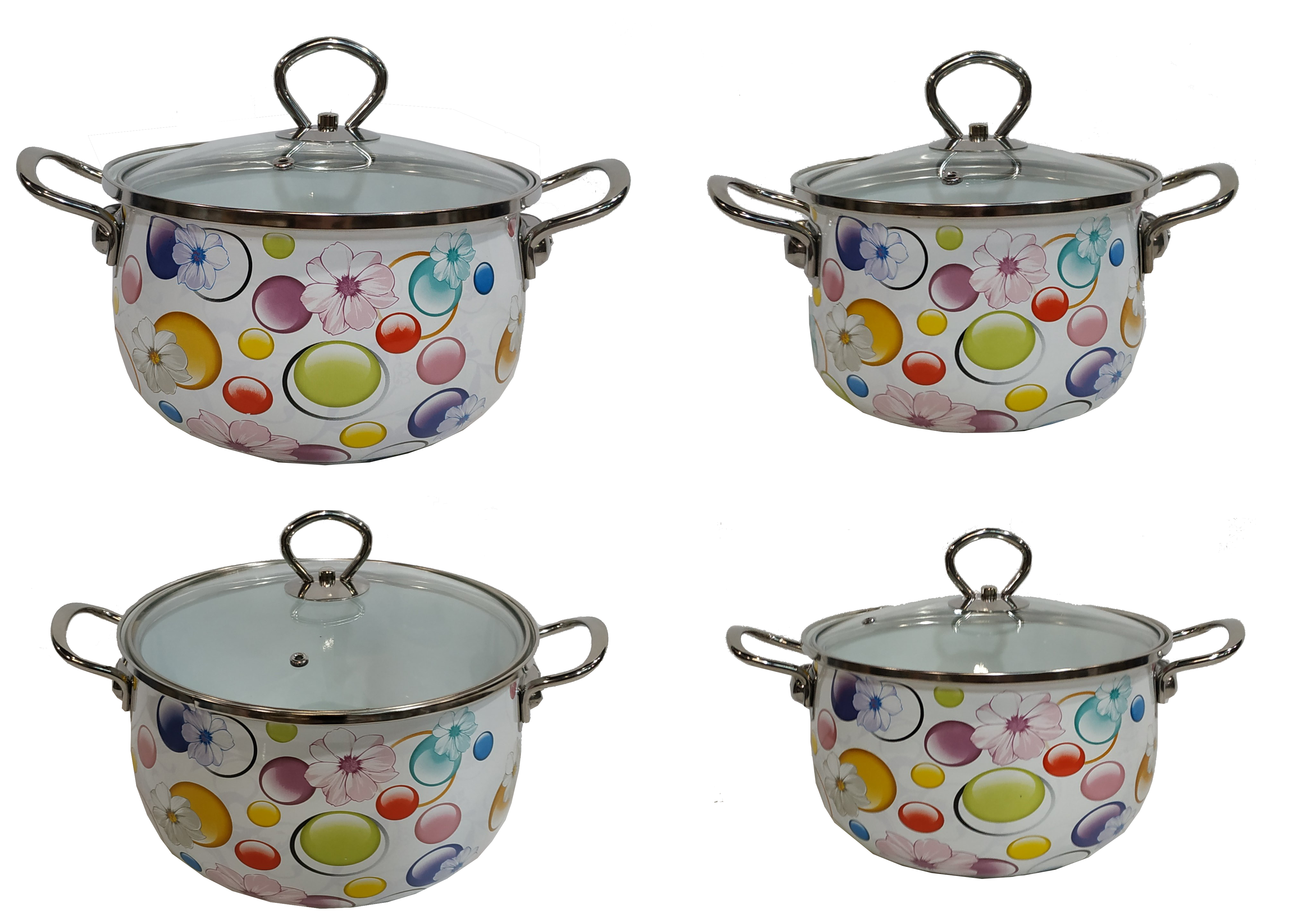 Набор эмалированных кастрюль Edenberg 8 предметов (EB-3371-D)