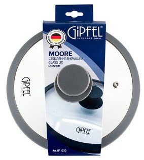 Крышка стеклянная Gipfel 20 см силиконовый обод (1030)