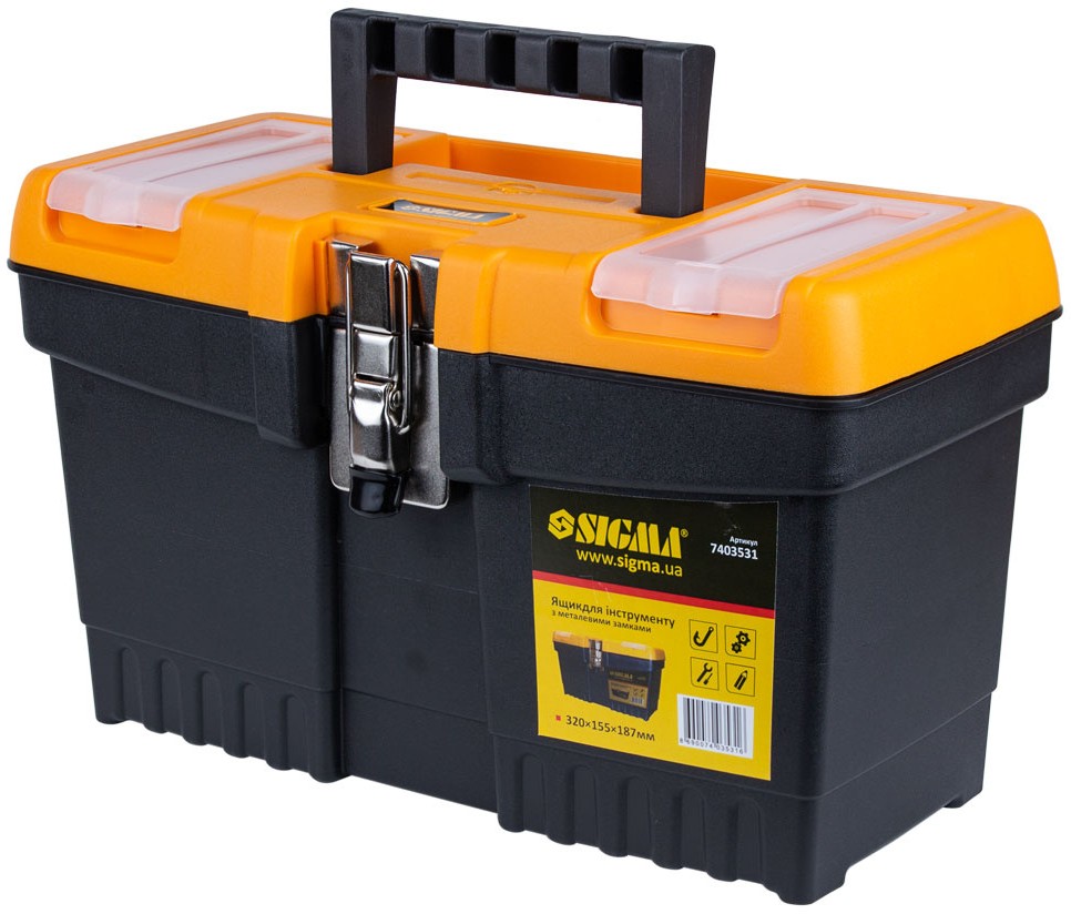 Ящик для инструмента Sigma 320×155×187 мм c металлическими замками (7403531)