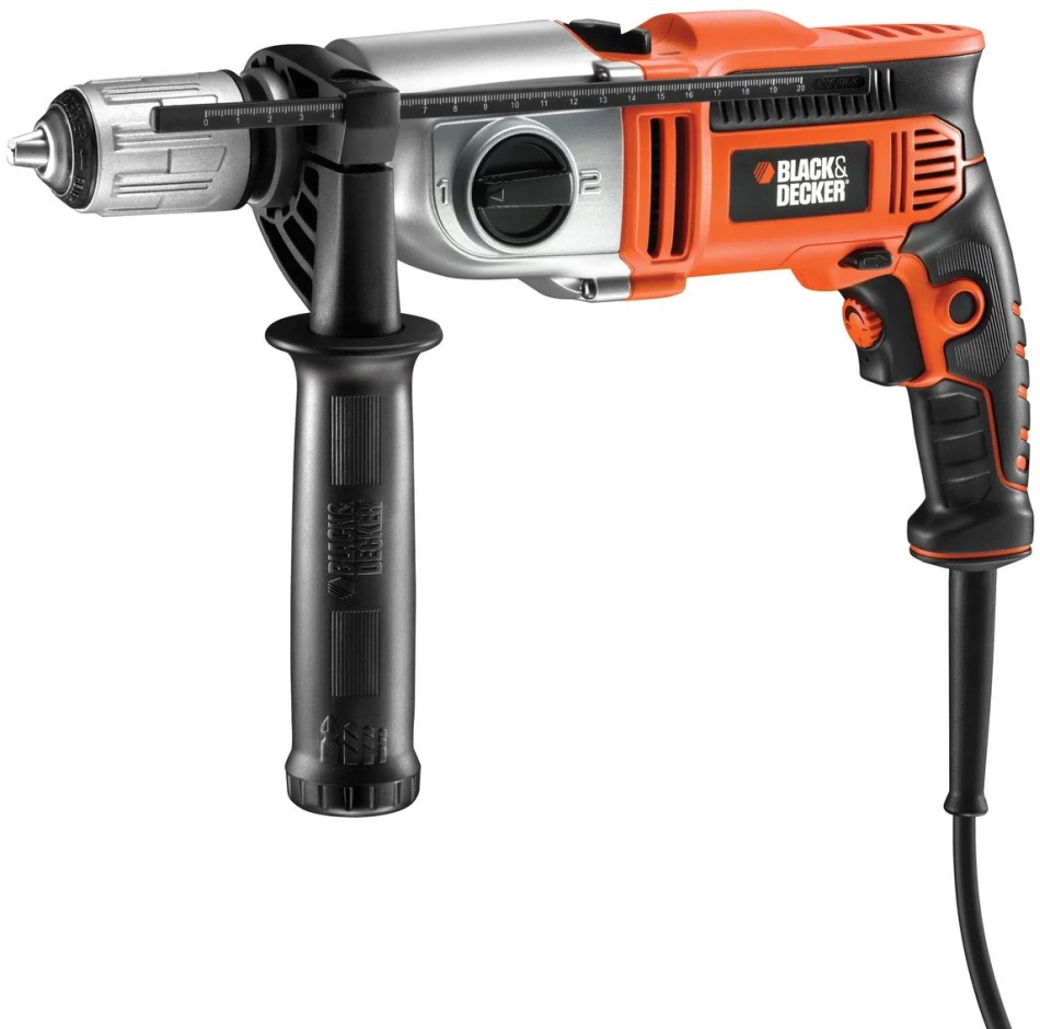 Дрель ударная сетевая B & D 750 Вт, 1100/3100 об/мин, 52700 уд/мин, патрон 13мм, кейс (KR7532K-QS)