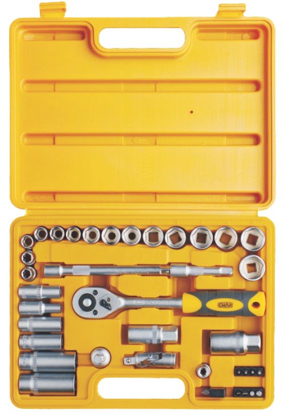 Набор Сила насадок торцевых c трещоткой стандарт 3/8 40 шт (251340)