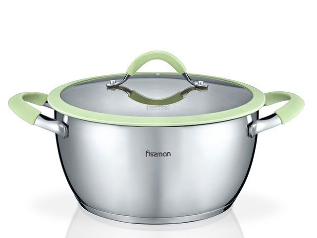 Кастрюля Fissman Viva 24x12 см/4.1 л со стеклянной крышкой (SS-5434.24)