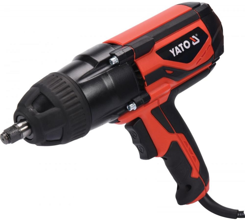 Гайковерт ударный YATO 1/4" HEX x 1/2" F, 1020 Вт, 600 Нм, 2600 об/мин + 4 головки и кейс (YT-82021)