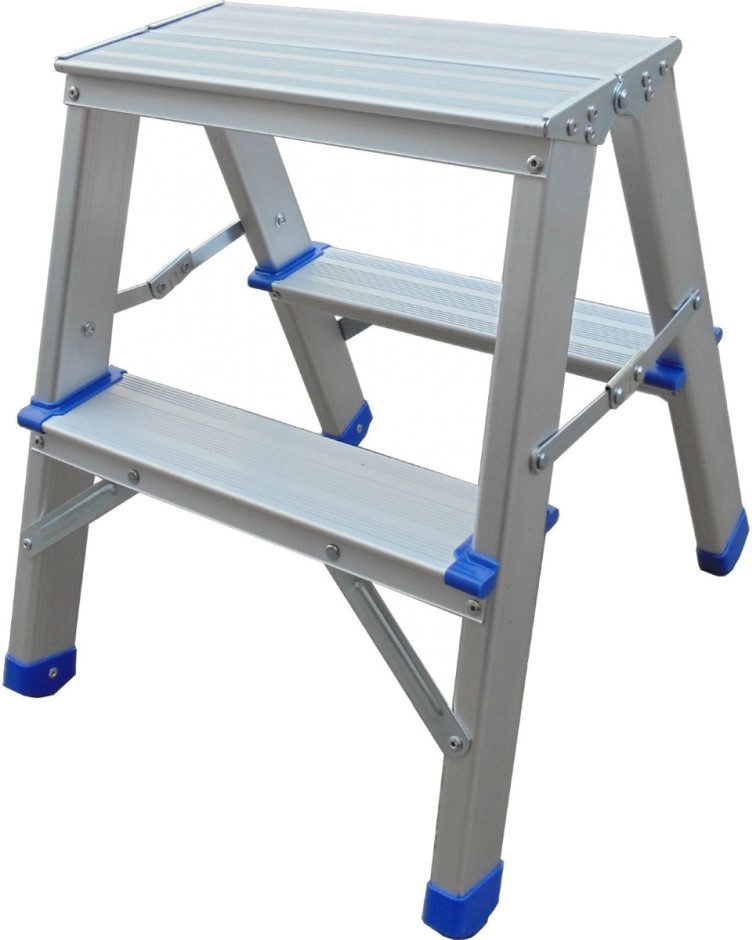 Стремянка алюминиевая двухсторонняя Werk LB402 2 ступени (90244)