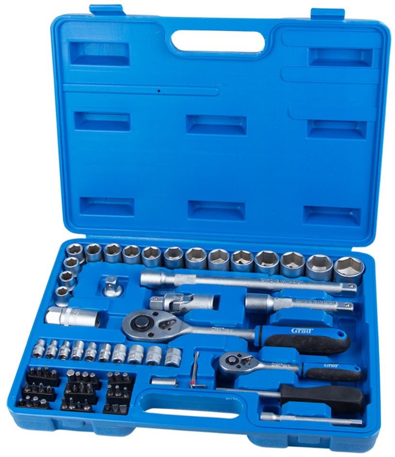 Набор насадок торцевых и биты Grad 1/4" 1/2" 72 шт Start (6003145)