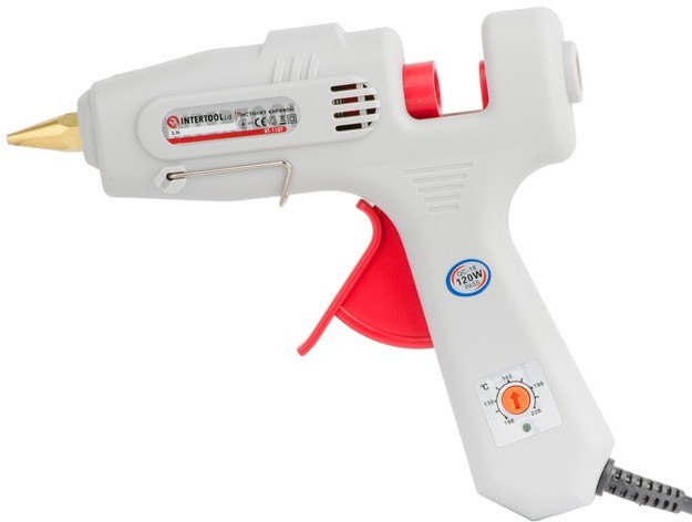 Пистолет клеевой Intertool 120(360)Вт, 100-220°C, 11.5мм, 13-30г/мин регулятор температуры (RT-1107)