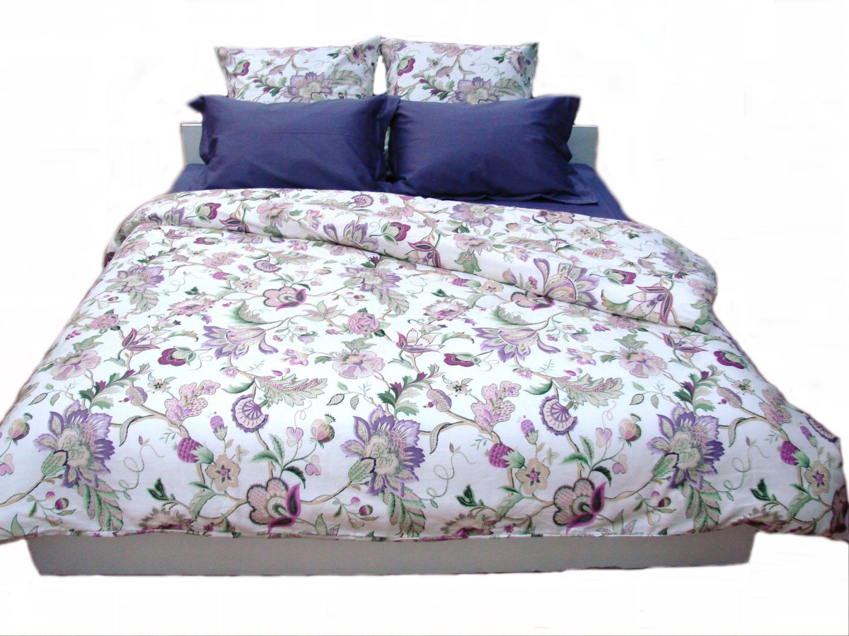 Комплект постельного белья Руно 143х215 см 4шт Полуторный Сиреневая Вышивка (1.137К_Бузкова вишивка)