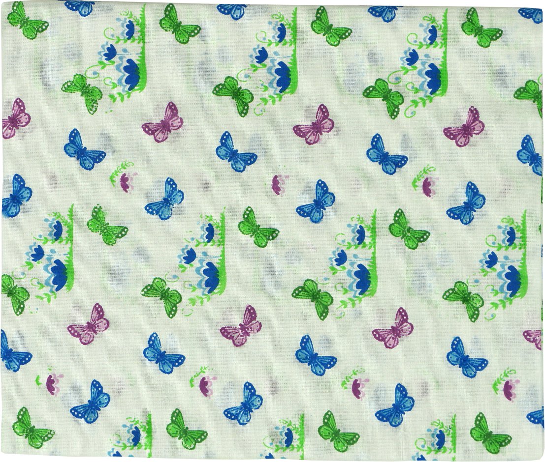 Пеленка Руно Хлопок 95x80 см Белая с бабочками (24А_метелики)